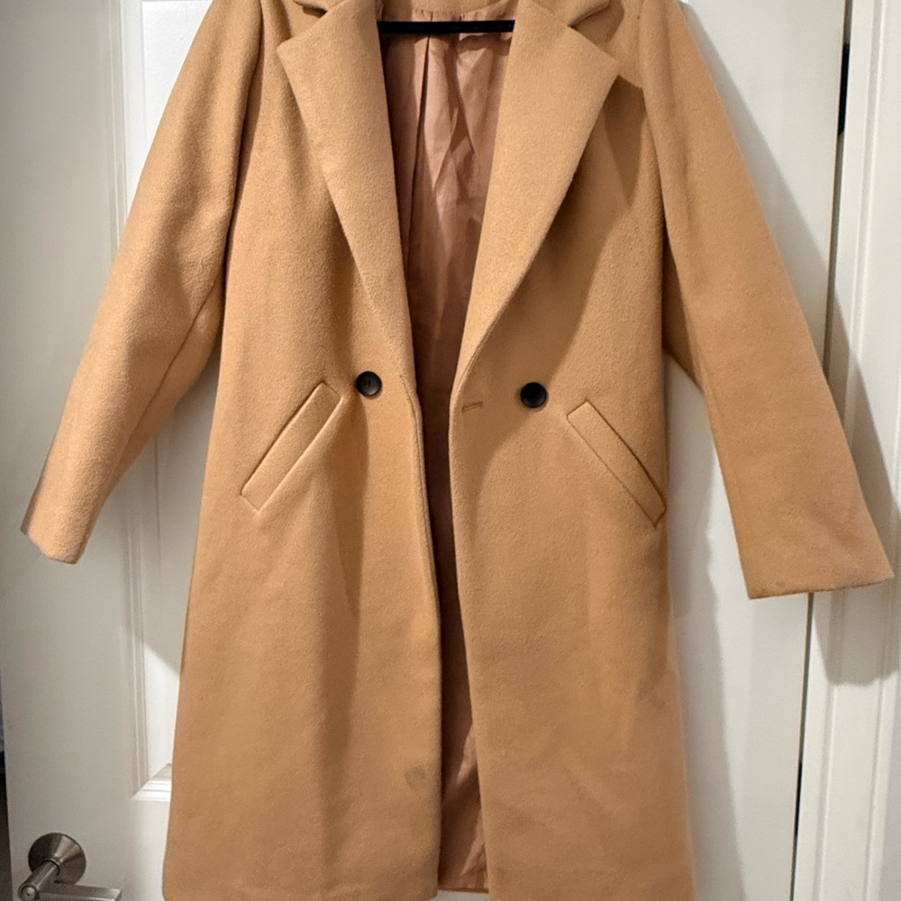 Classic Women's Camel Wool Blend Coat